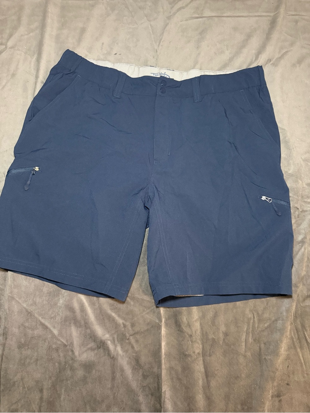 Reel Life Men's Cargo Shorts XL Black Hybrid Lightweight Lined Pockets Zipper